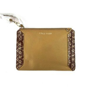 Cole Haan Tan Snakeskin Wristlet Wallet with Removable Wrist Strap